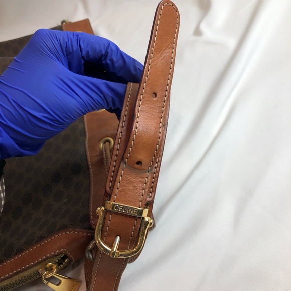 Celine Brown Macadam Bucket Shoulder Bag Sku#83964 - Picture 6 of 10